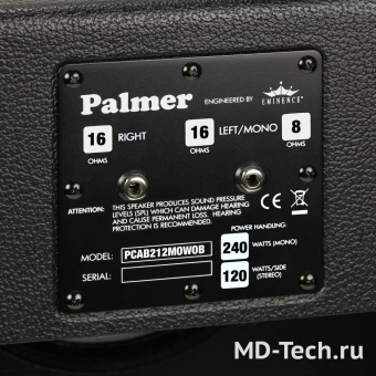 Palmer CAB 212 MOW OB (PCAB212MOWOB) Гитарный кабинет открытый с 2-мя 12" динамиками Eminence Man O War, 8/16 ohms