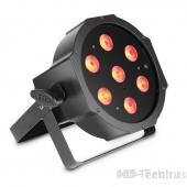 CAMEO FLAT PAR TRI 3W IR Светодиодный тонкий PAR прожектор высокой мощности 7x3Вт RGB (3-в-1) в черном корпусе
