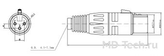 MD Cable X3CF-NS Разъем XLR 3пин (Мама). (Артикул X3C1F) 