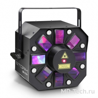 CAMEO STORM световой прибор эффектов 3 в 1, 5 x 3 Вт RGBWA Дерби, стробоскоп и решетчатый лазер.