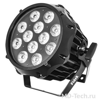 Fidek FLPW-12126 Наружный заливной светодиодный светильник высокой мощности 12x12Вт RGBWA-UV (6-в-1) в черном корпусе с защитой IP66